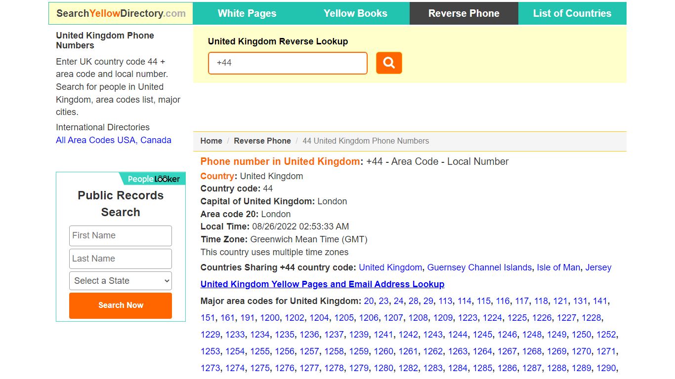 United Kingdom Reverse Lookup 44, Phone Number Search